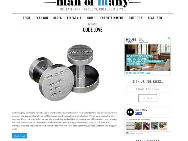 CODE LOVE featured in Man of Many Blog