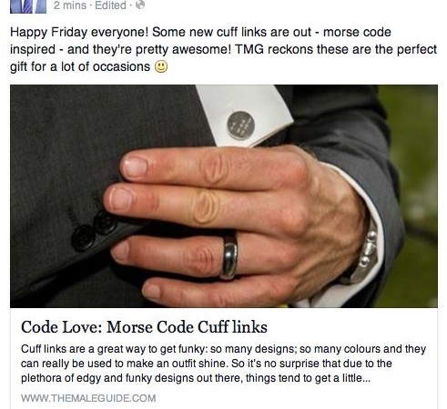 Morse Code Cufflinks on The Male Guide