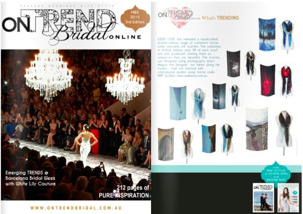 CODE LOVE featured in On Trend Bridal this July